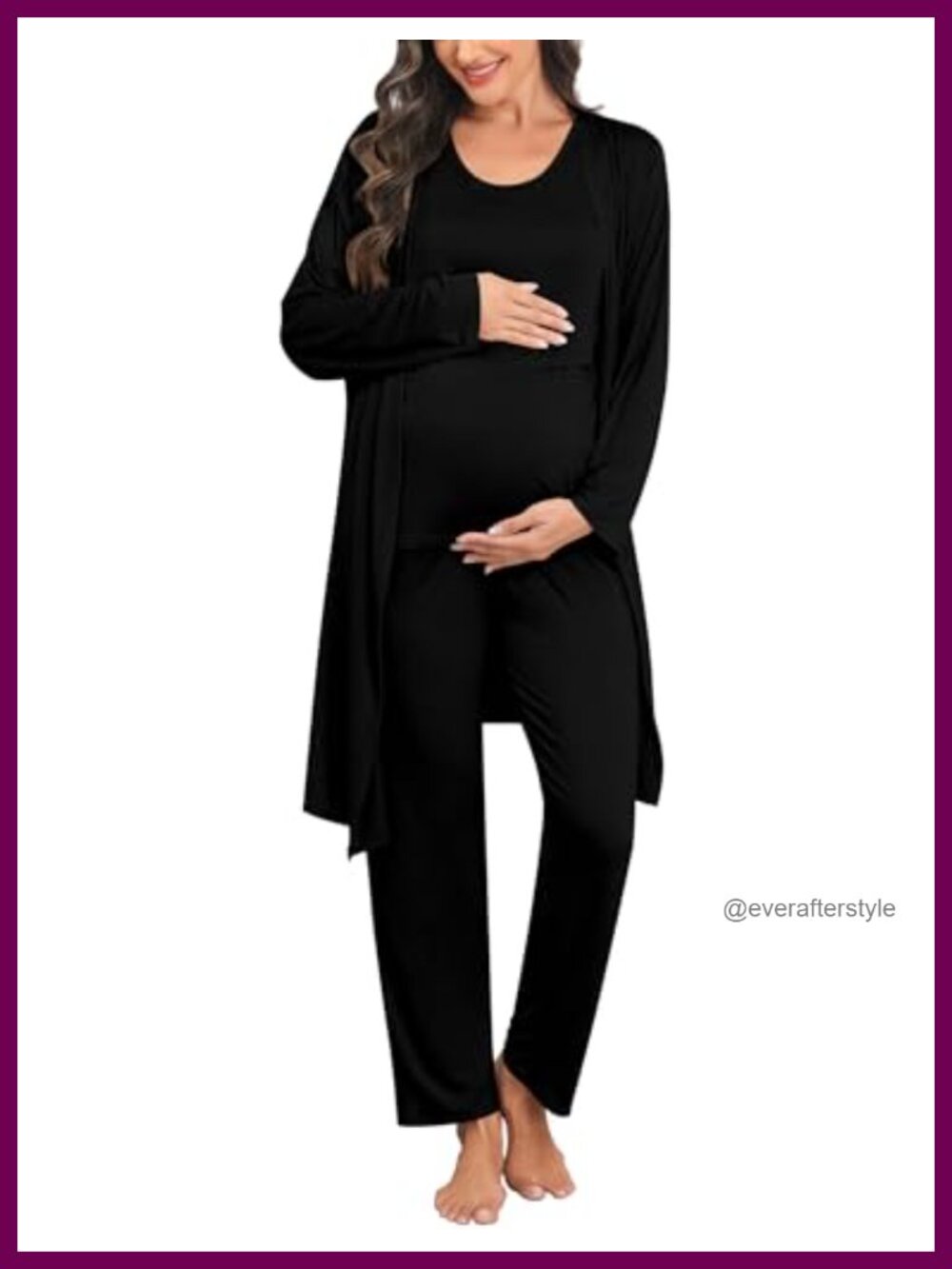 Maternity Nursing Robe Set 3 Pc Postpartum Breastfeeding Pajamas Lounge